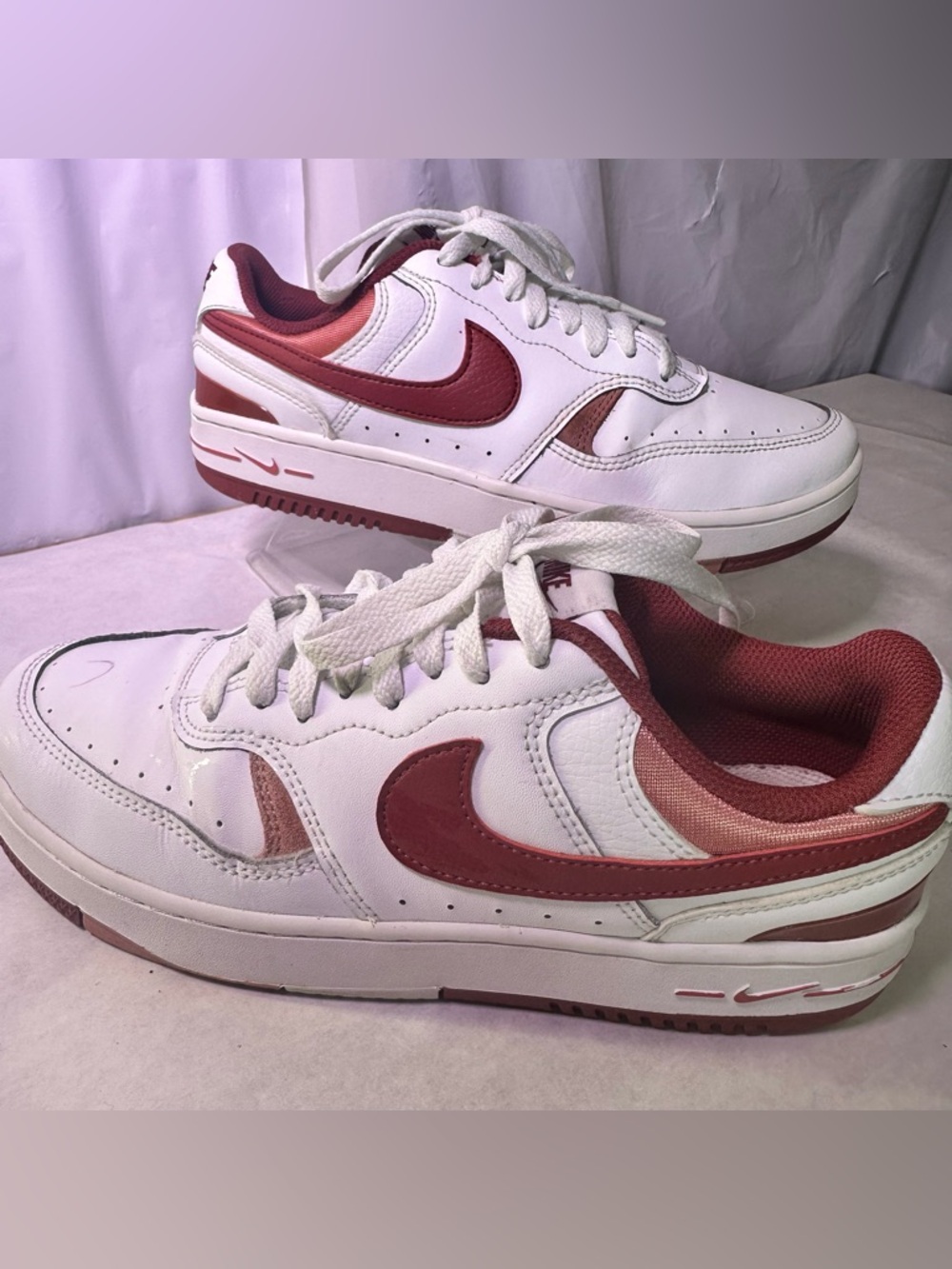 Nike Women’s White & Burgundy Low-Top Sneakers